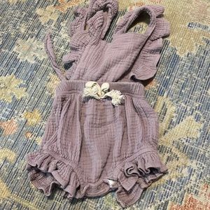 Baby girl muslin romper outfit 6-12 months